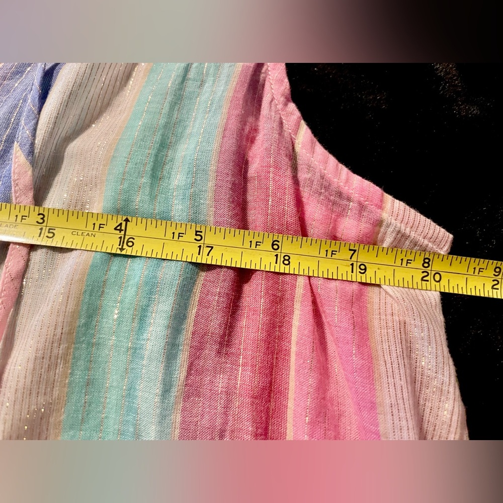 J. Crew Pink, Periwinkle, Turquoise & White Striped Cover-up Dress SIZE MEDIUM - Picture 7 of 9